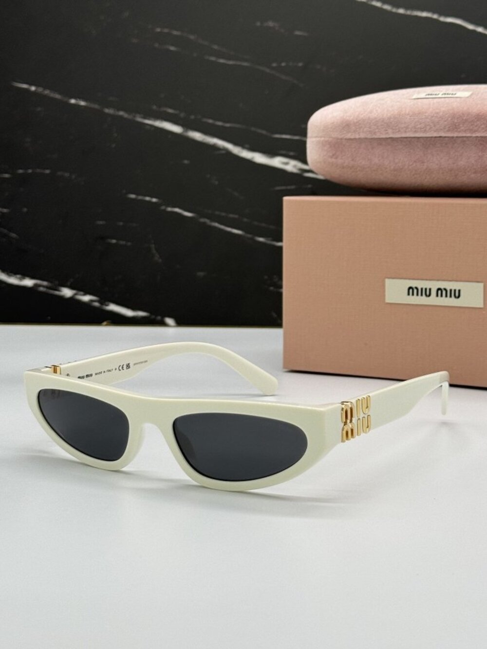NEW MIU MIU MU07ZS 1425S0 SUNGLASSES WHITE WOMEN MU 07ZS 1425S0, SMU 07Z 1425S0